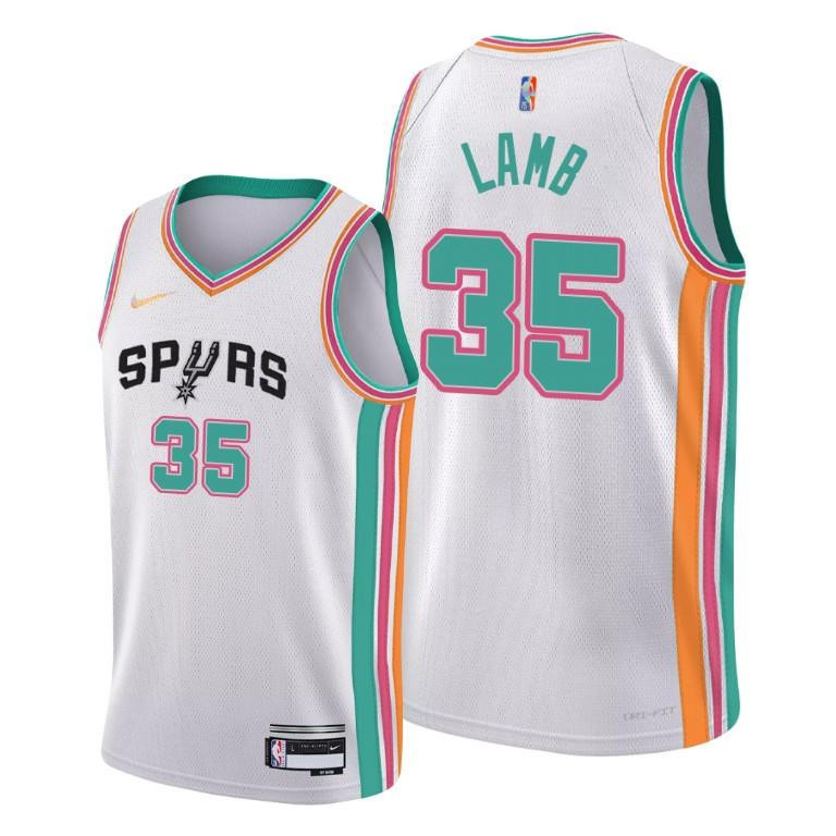 Anthony Lamb 35 San Antonio Spurs 2022 City Edition White Stitched Jersey 75th Diamond – Men Stitched Jersey