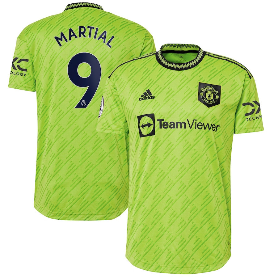 Anthony Martial 9 Manchester United 2022/23 Third Player Men Soccer Jersey – Neon Green