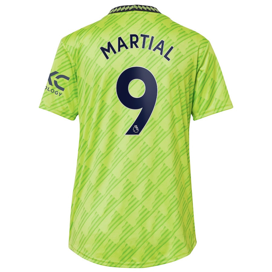 Anthony Martial 9 Manchester United Women’s 2022/23 Third Player Soccer Jersey – Neon Green