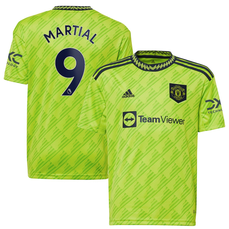 Anthony Martial 9 Manchester United 2022/23 Third Player Soccer Jersey – Neon Green