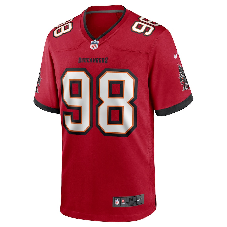 Anthony Nelson 98 Tampa Bay Buccaneers Game Stitched Jersey – Red
