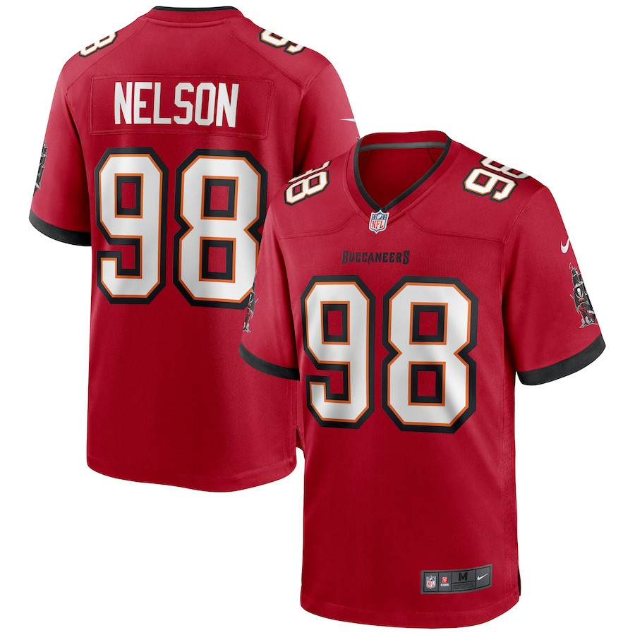 Anthony Nelson 98 Tampa Bay Buccaneers Game Stitched Jersey – Red