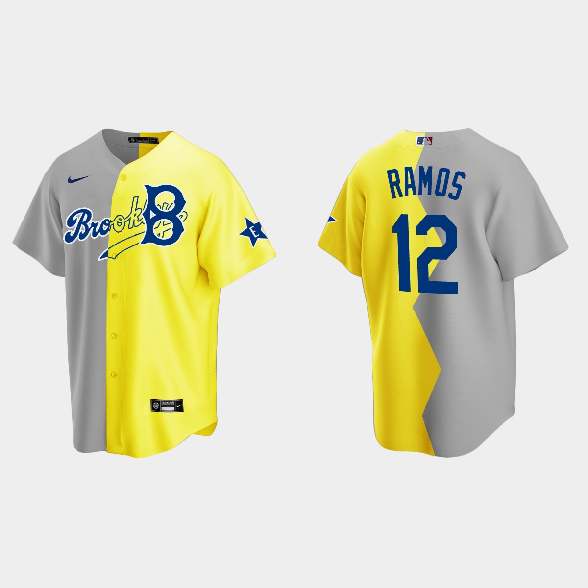 Anthony Ramos Brooklyn Dodgers 2022 Celebrity Softball Game Split Jersey - Gray Yellow