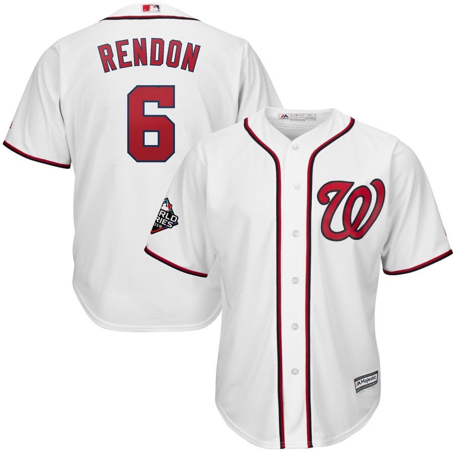 Anthony Rendon Washington Nationals Majestic 2019 World Series Bound Official Cool Base Player Stitched Jersey – White