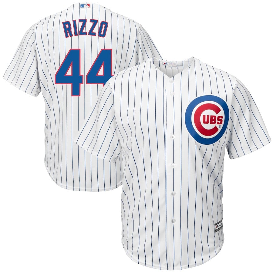 Anthony Rizzo #44 Chicago Cubs Majestic Big And Tall Cool Base Player Stitched Jersey – White