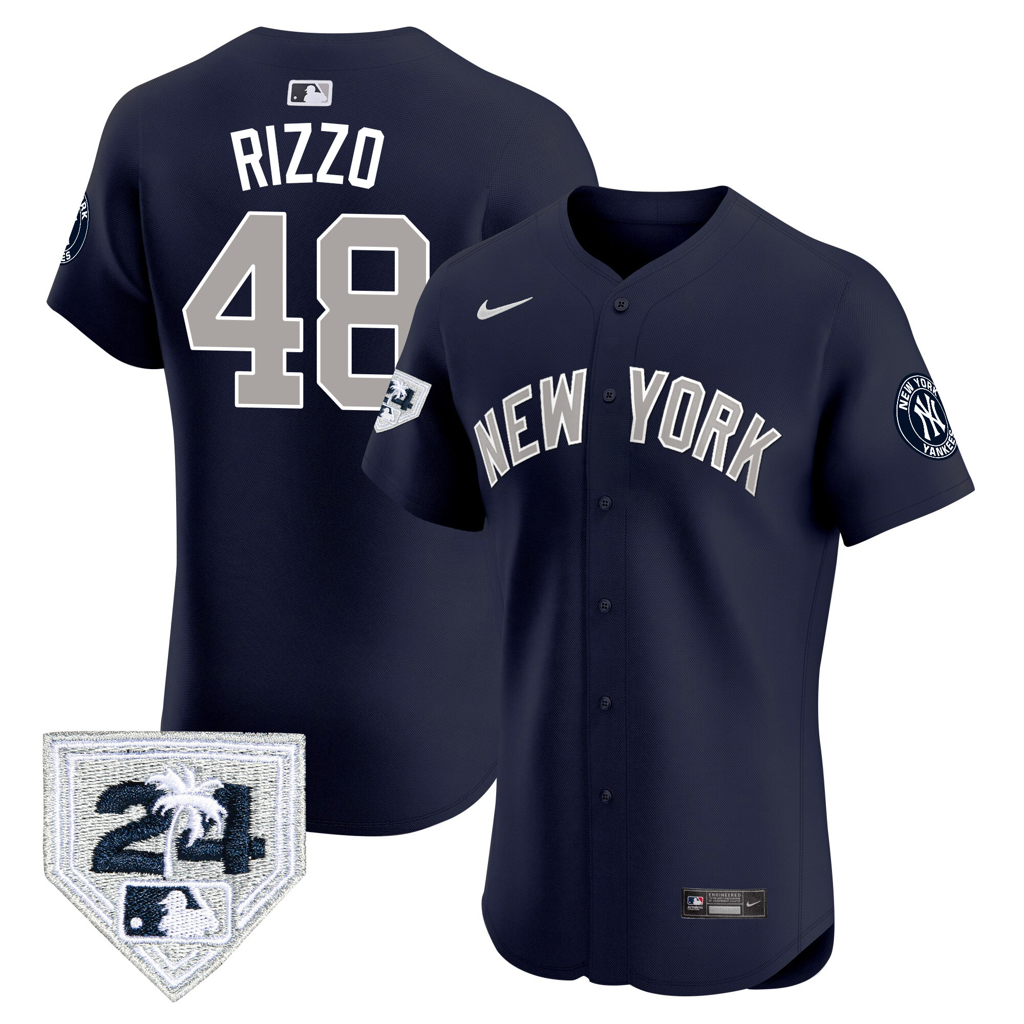 Anthony Rizzo Men's New York Yankees 2024 Spring Training Patch Vapor Premier Elite V2 Alternate Jersey - All Stitched