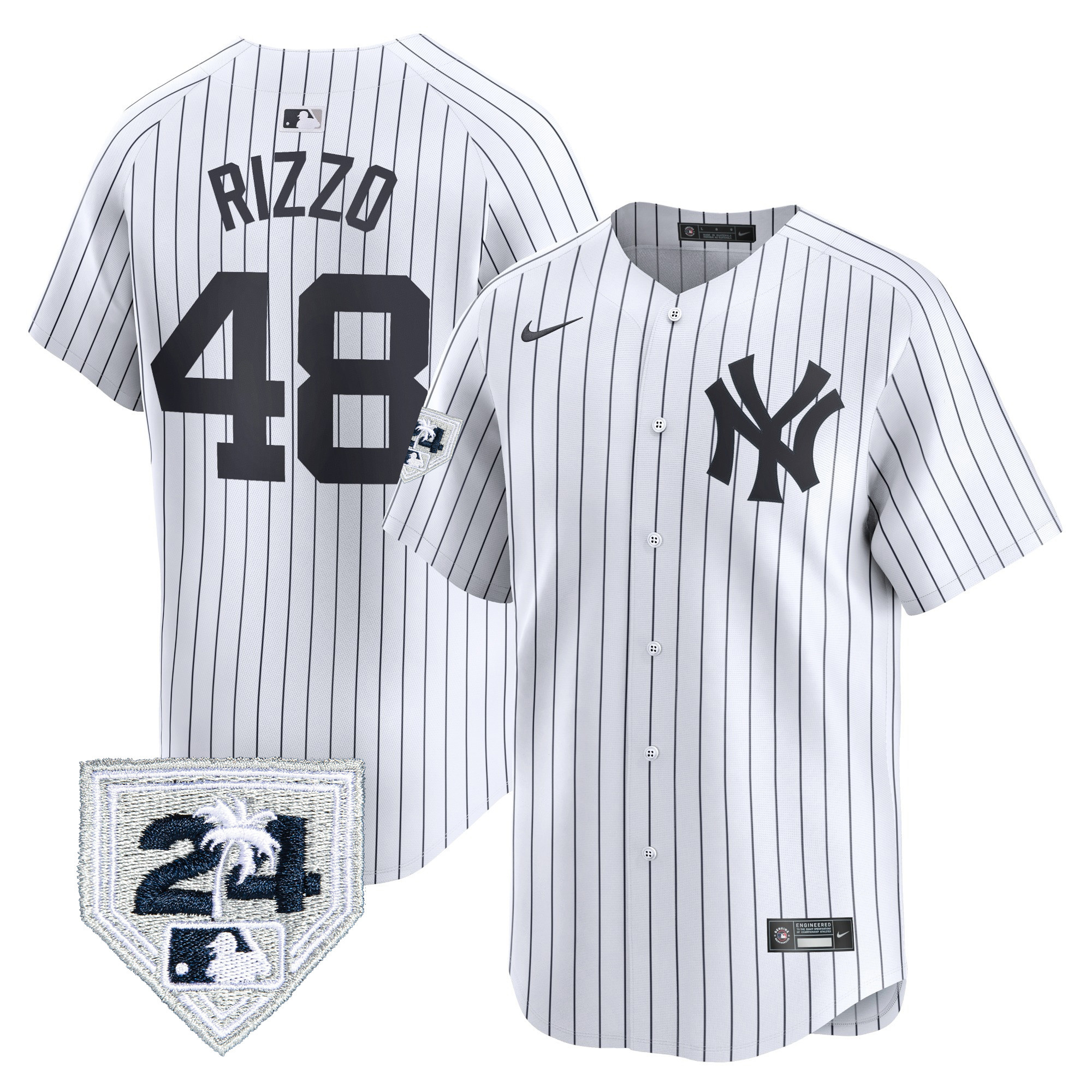 Anthony Rizzo Men's New York Yankees 2024 Spring Training Patch Vapor Premier Limited White Jersey - All Stitched