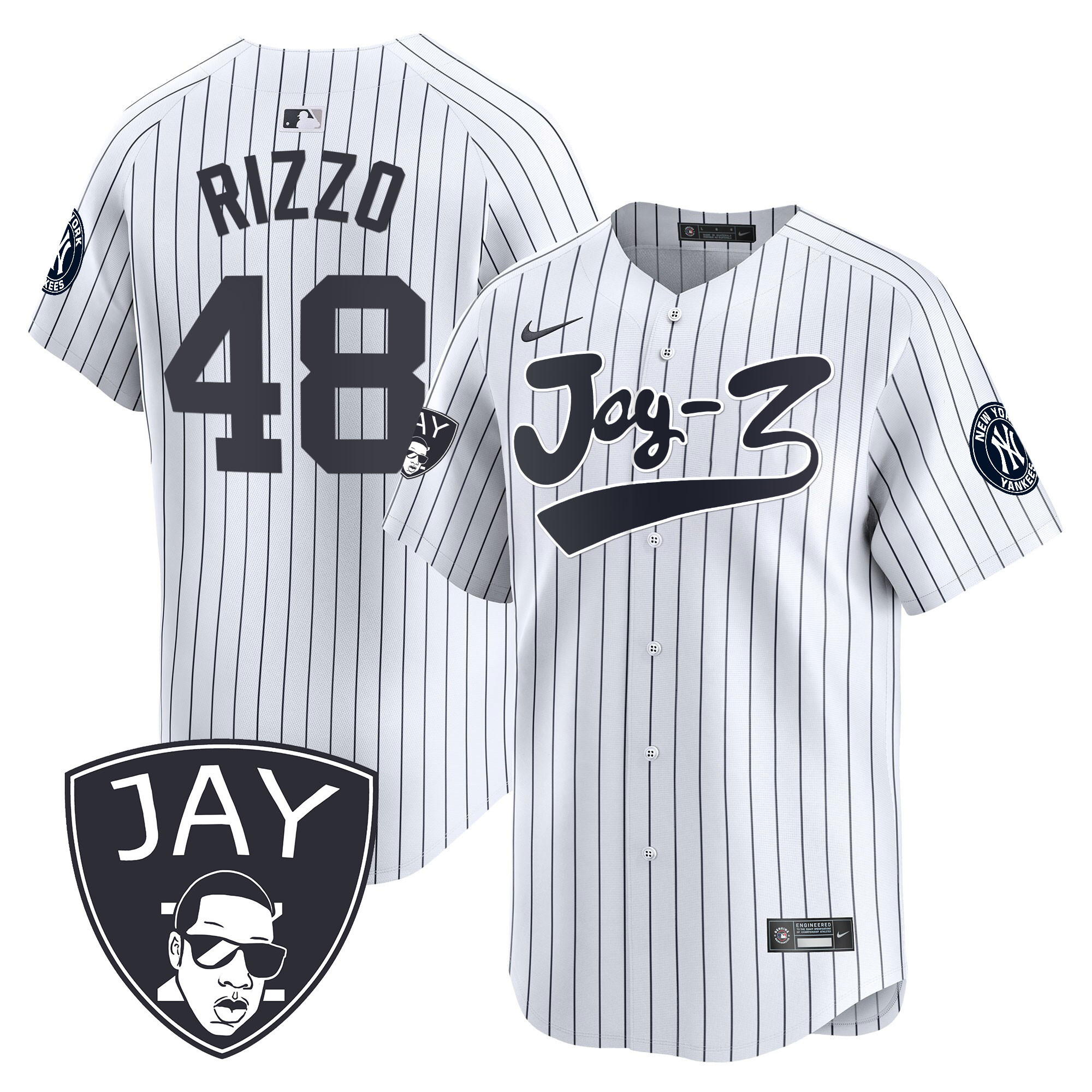 Anthony Rizzo Men's New York Yankees Jay-Z Vapor Premier Limited V2 White Jersey - All Stitched