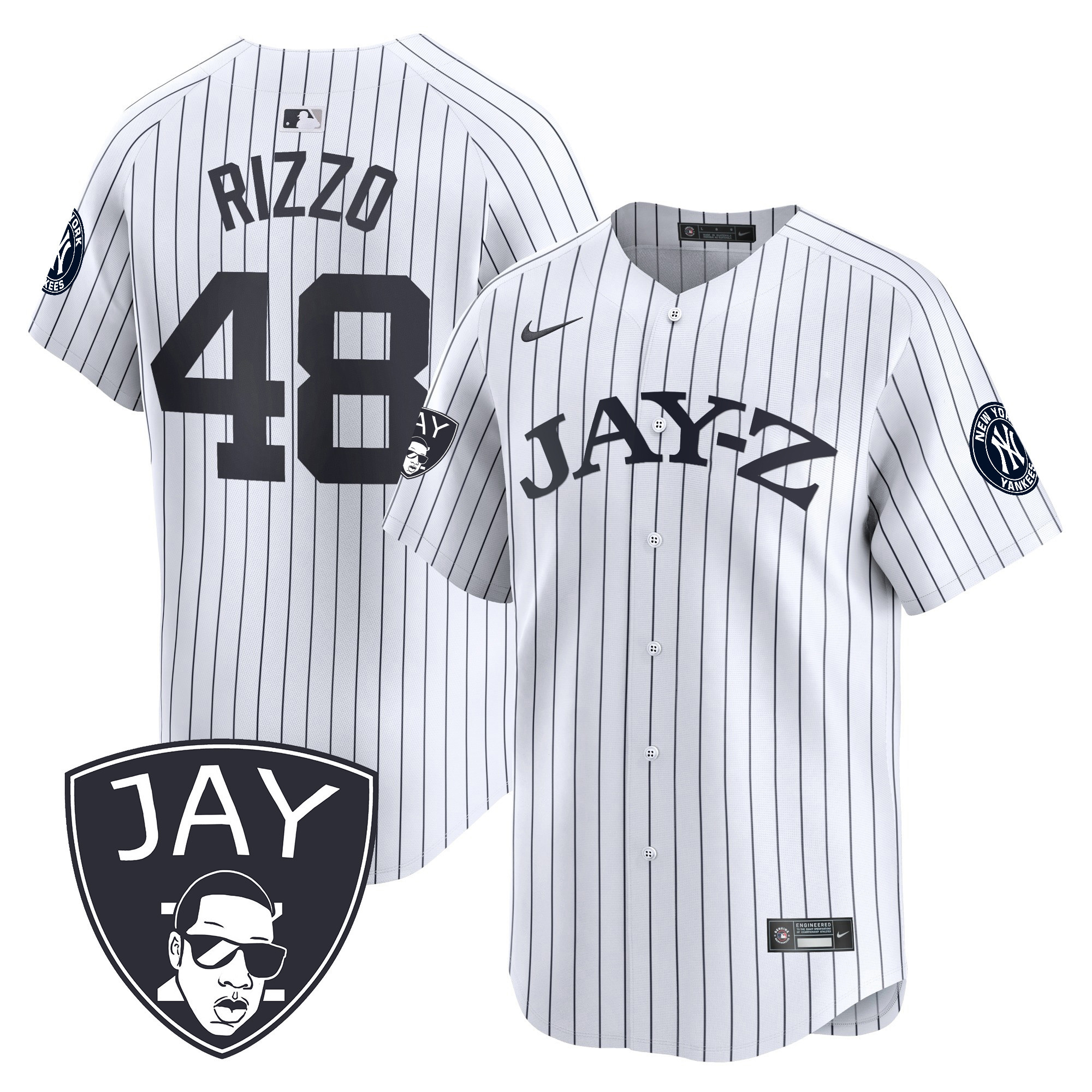Anthony Rizzo Men's New York Yankees Jay-Z Vapor Premier Limited White Jersey - All Stitched