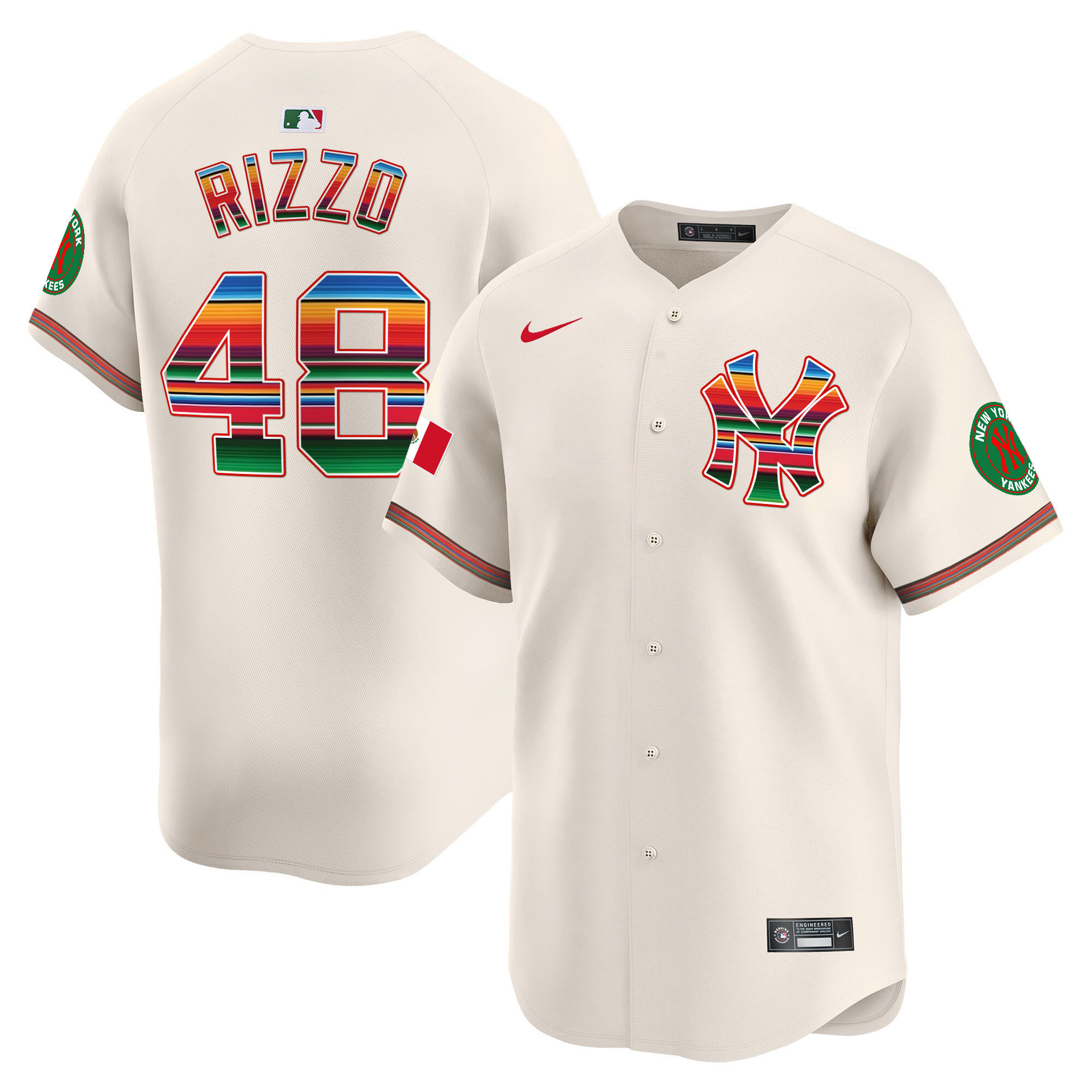 Anthony Rizzo Men's New York Yankees Mexico Vapor Premier Limited Cream Jersey - All Stitched