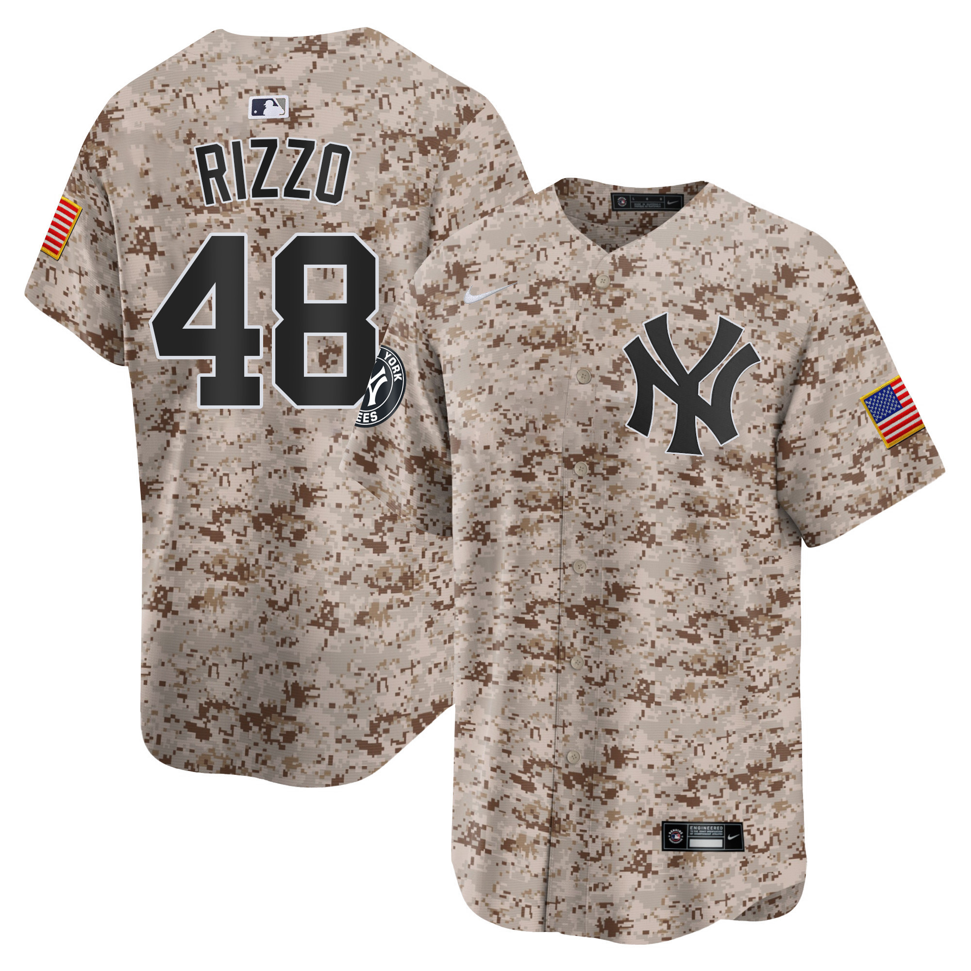 Anthony Rizzo Men's New York Yankees USMC Alternate Vapor Premier Limited Desert Jersey - All Stitched