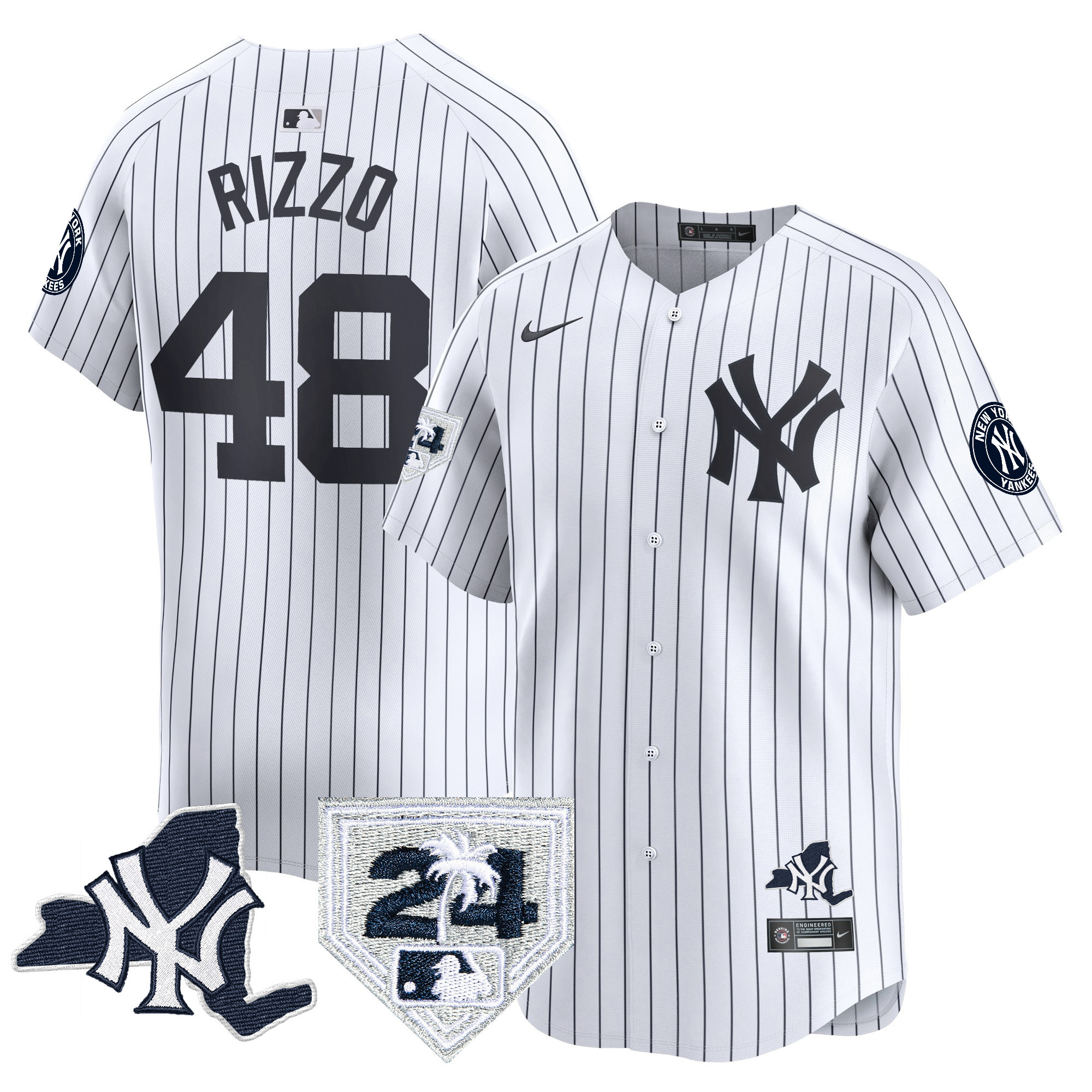 Anthony Rizzo Men's New York Yankees Vapor Premier Limited - New York Patch White Jersey - All Stitched