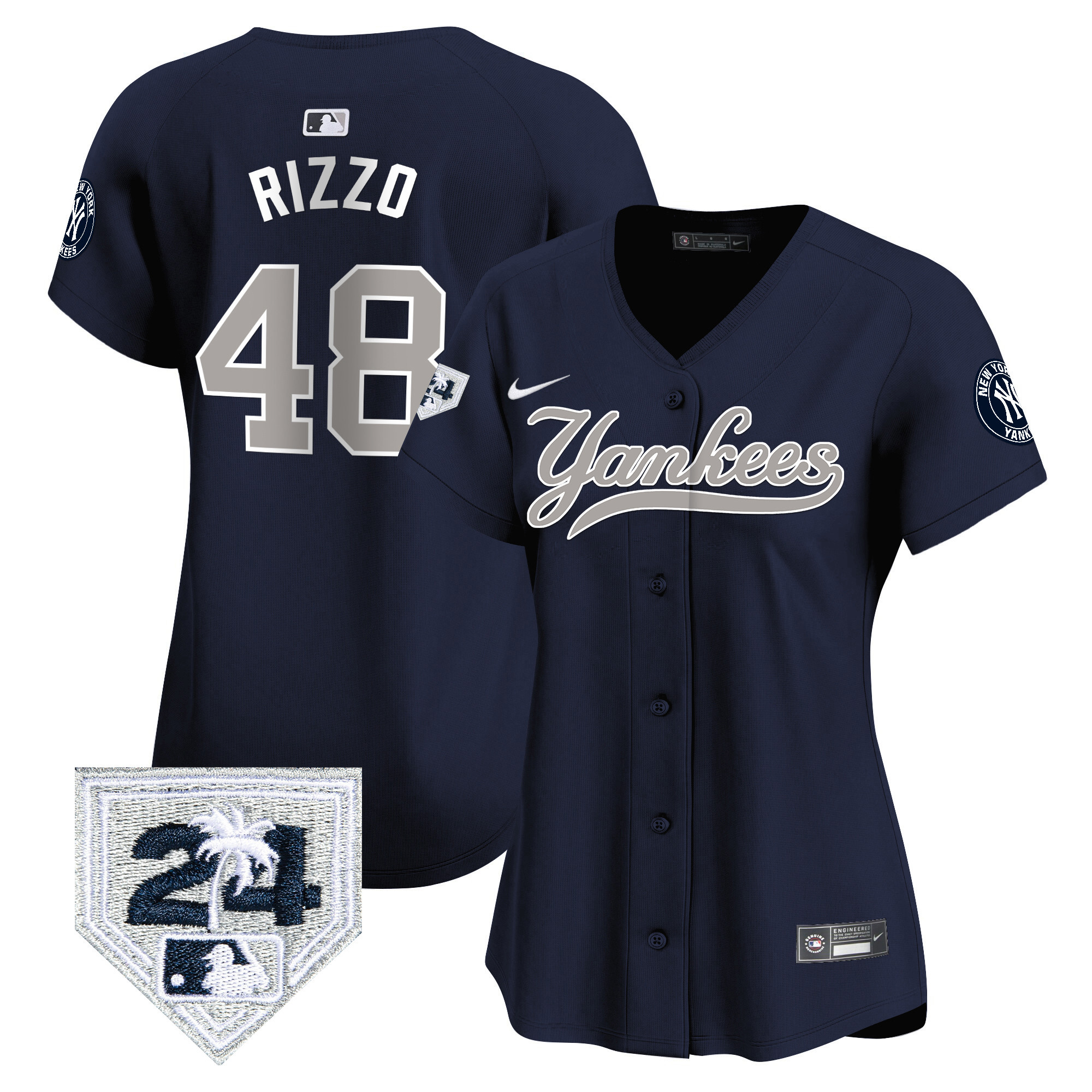 Anthony Rizzo Women's New York Yankees 2024 Spring Training Patch Vapor Premier Limited V6 Alternate Jersey - All Stitched