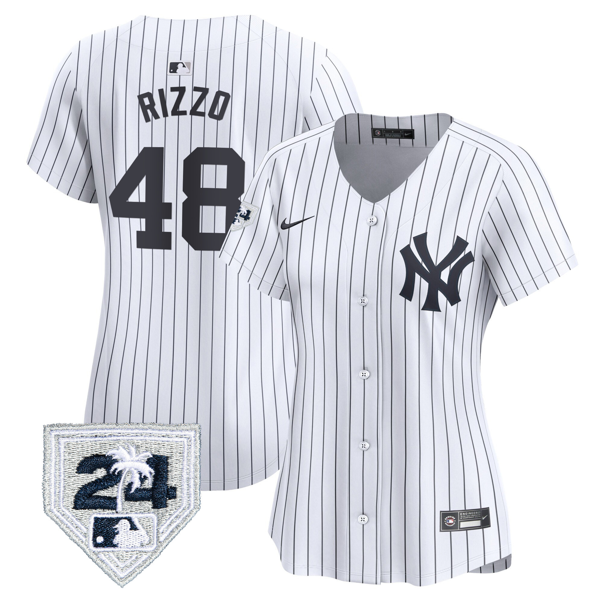 Anthony Rizzo Women's New York Yankees 2024 Spring Training Patch Vapor Premier Limited White Jersey - All Stitched