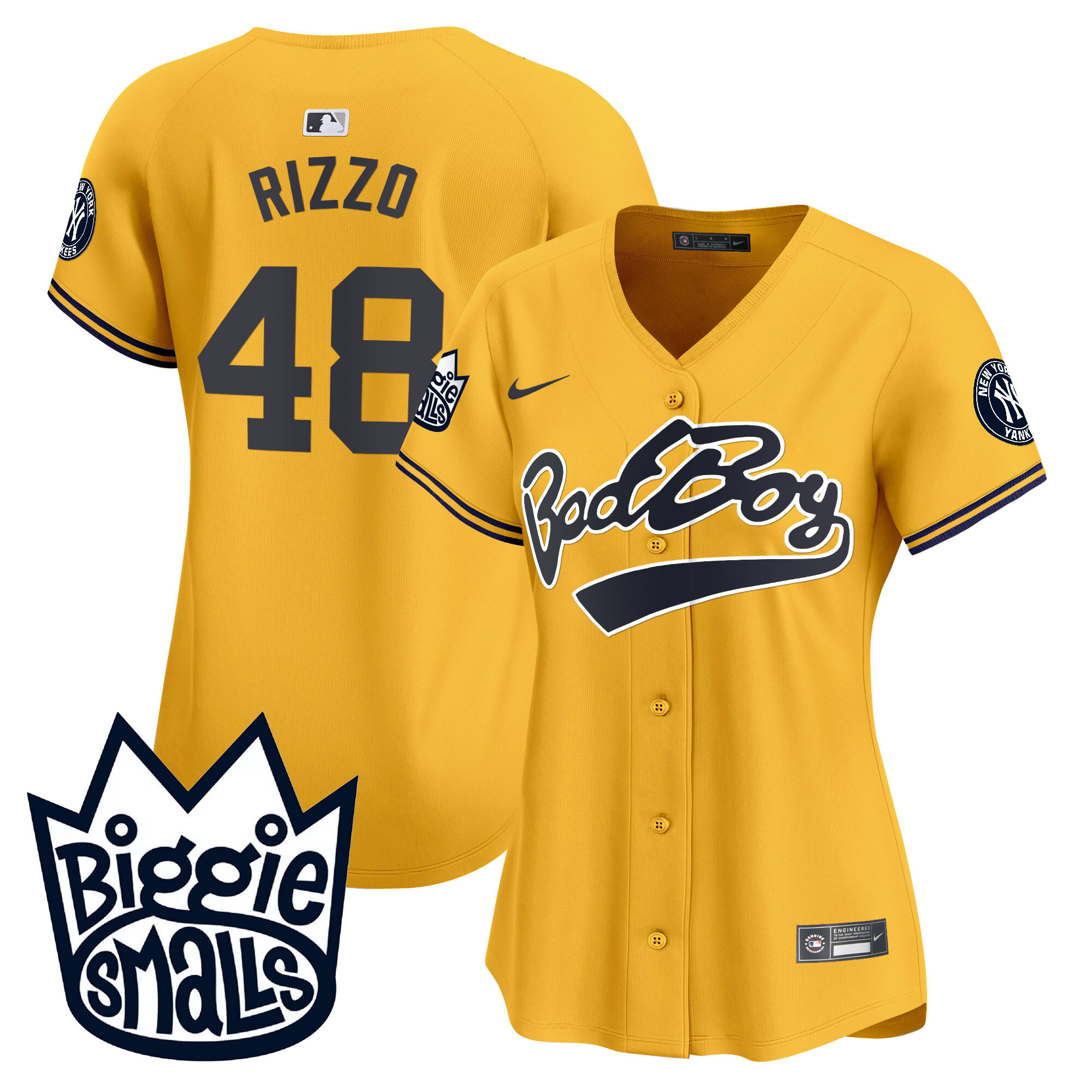 Anthony Rizzo Women's New York Yankees Biggie Smalls Vapor Premier Limited Gold Jersey - All Stitched