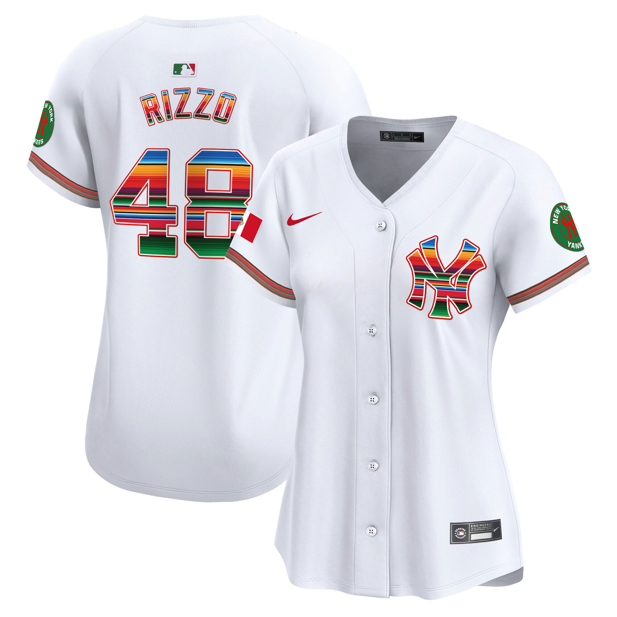 Anthony Rizzo Women's New York Yankees Mexico Vapor Premier Limited White Jersey - All Stitched