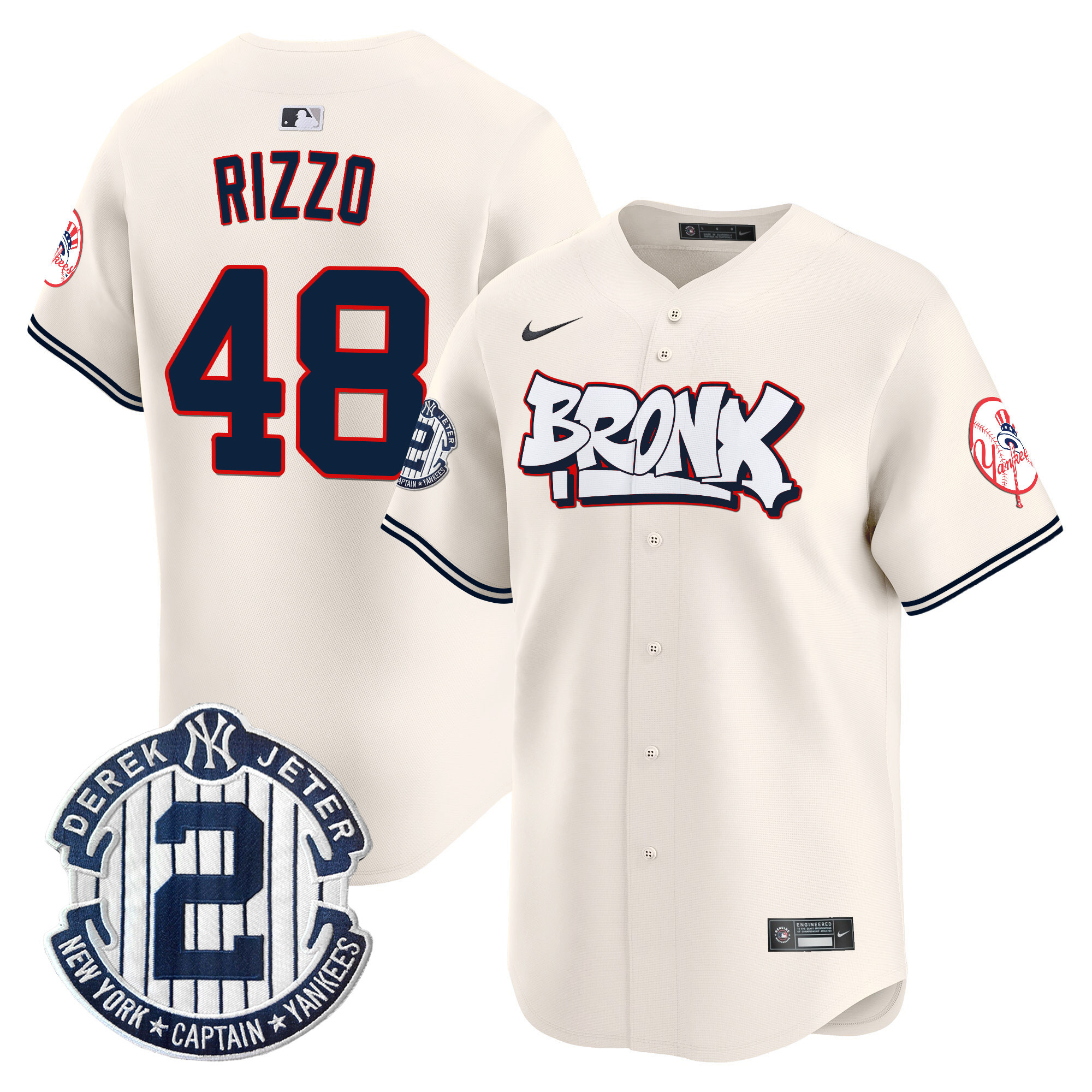 Anthony RizzoUnisex New York Yankees The Bronx Graffiti Vapor Premier Limited Cream Jersey V4 - All Stitched