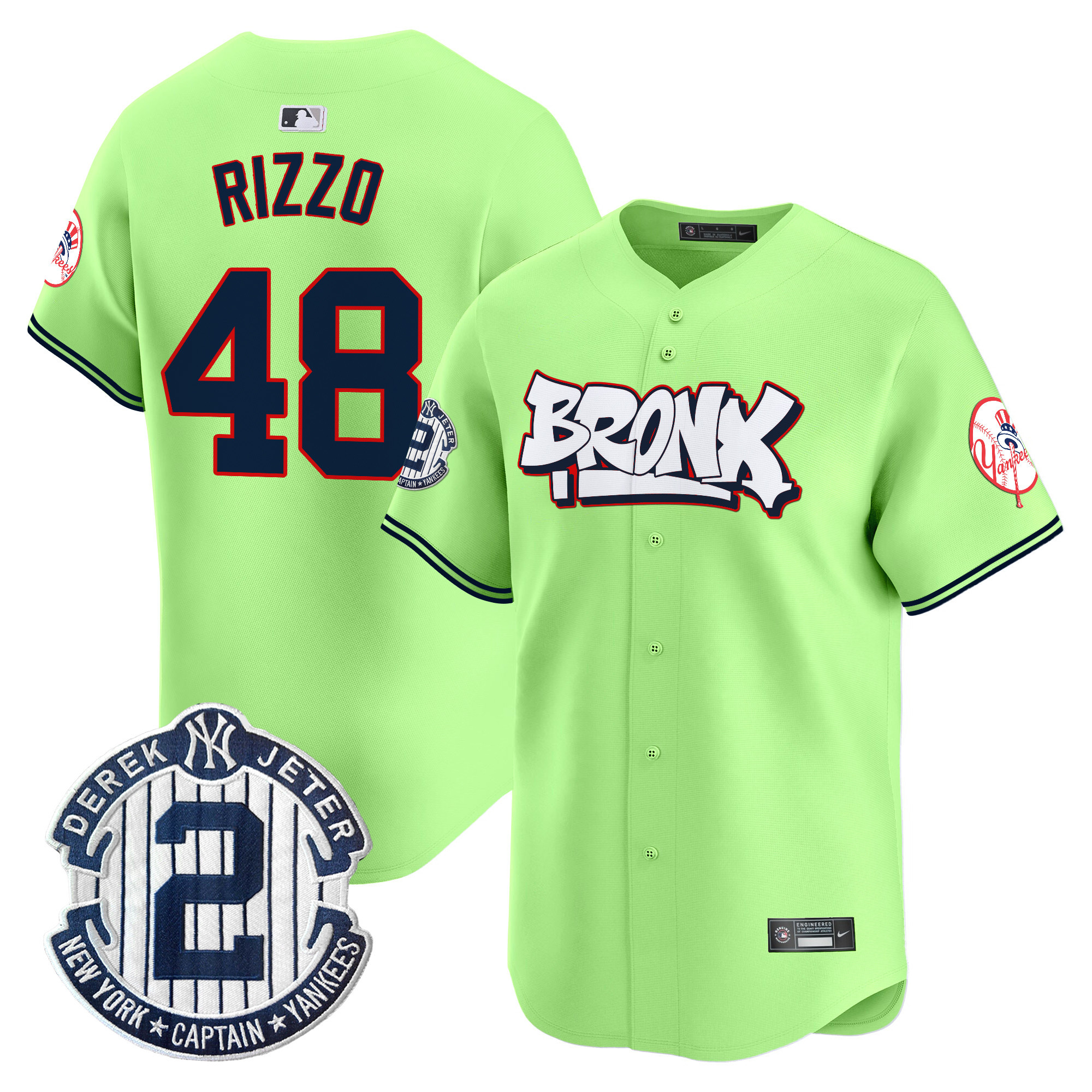 Anthony RizzoUnisex New York Yankees The Bronx Graffiti Vapor Premier Limited Green Jersey V4 - All Stitched