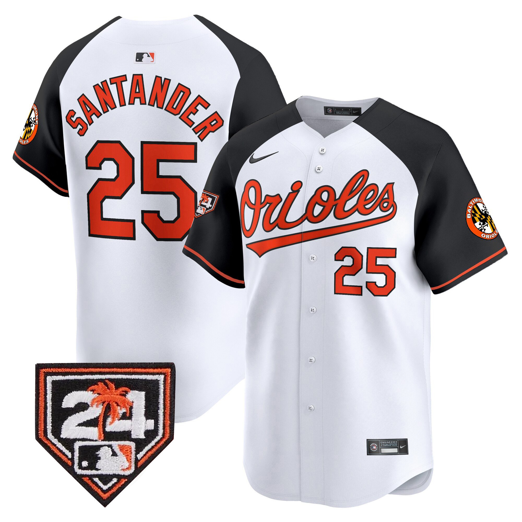 Anthony Santander Men's Baltimore Orioles 2024 Spring Training Patch Vapor Premier Limited White Alternate Jersey - All Stitched