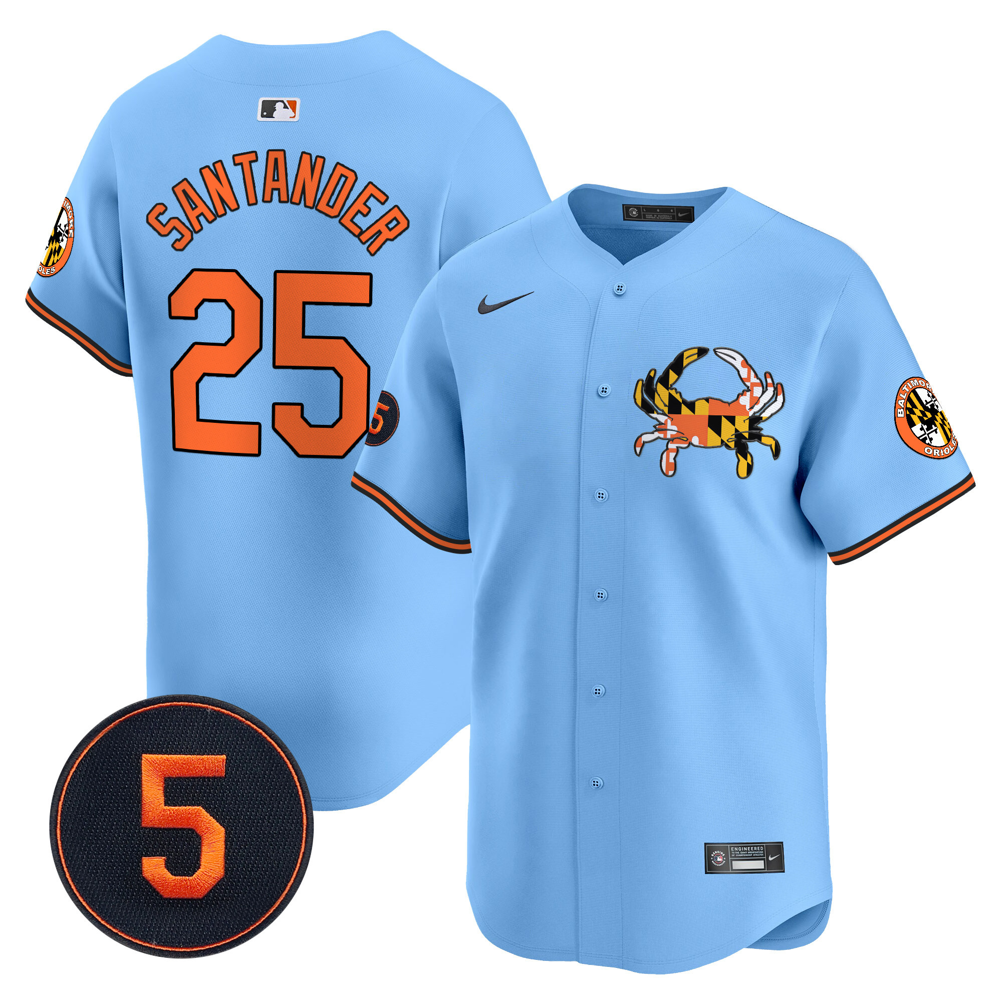 Anthony SantanderUnisex Baltimore Orioles Robinson Patch Vapor Premier Limited Light Blue Jersey V3 - All Stitched