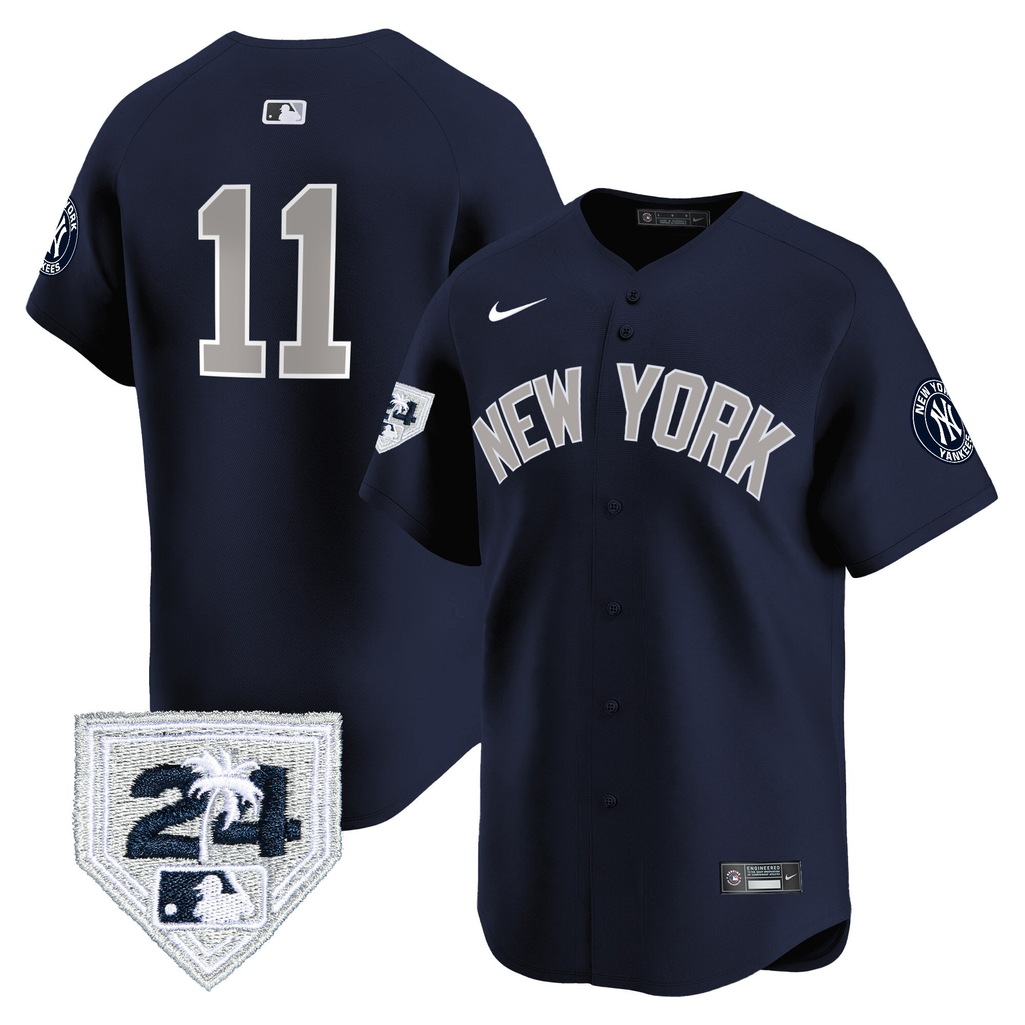 Anthony Volpe Men's New York Yankees 2024 Spring Training Patch Vapor Premier Limited V5 Alternate Jersey - All Stitched