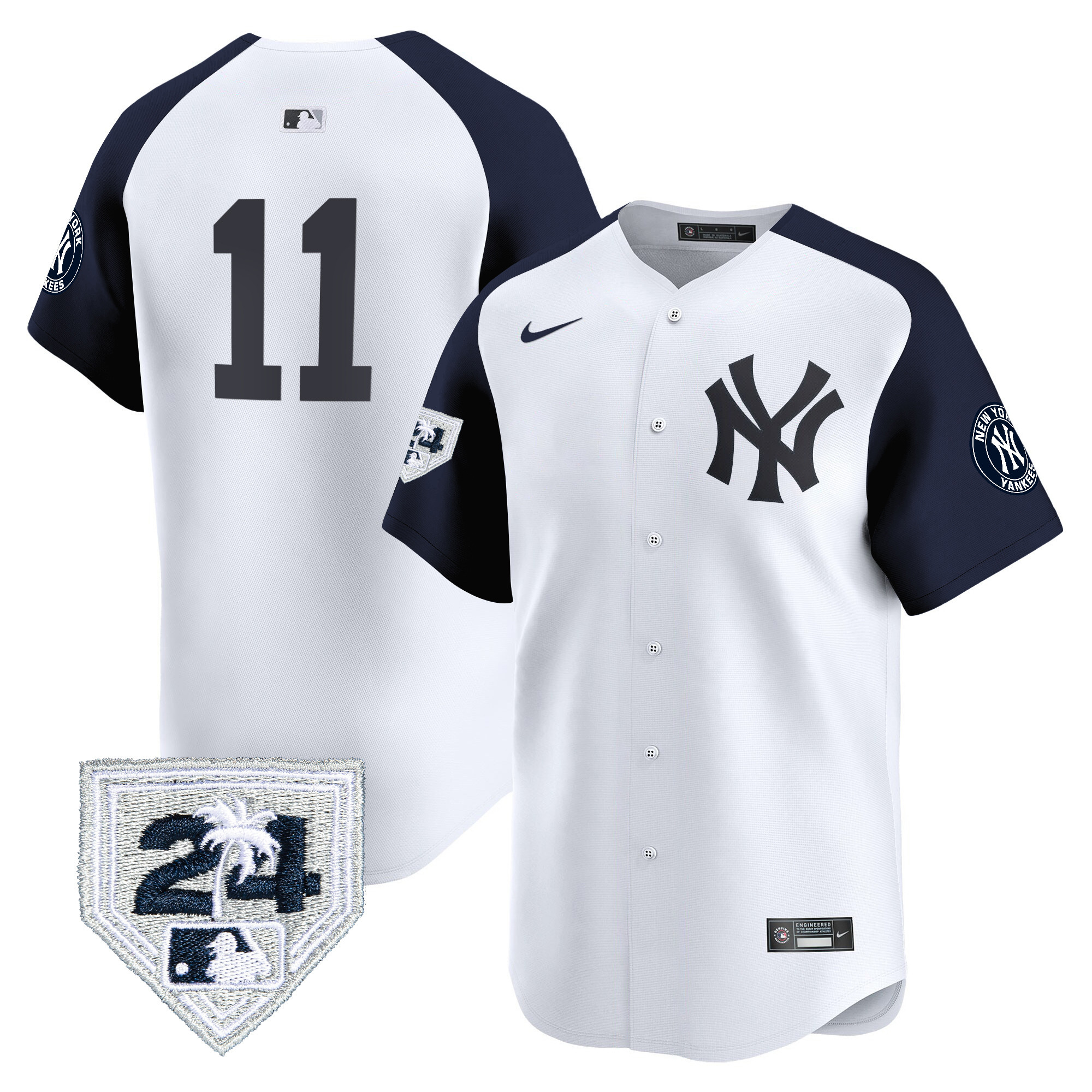 Anthony Volpe Men's New York Yankees 2024 Spring Training Patch Vapor Premier Limited V5 White Alternate Jersey - All Stitched