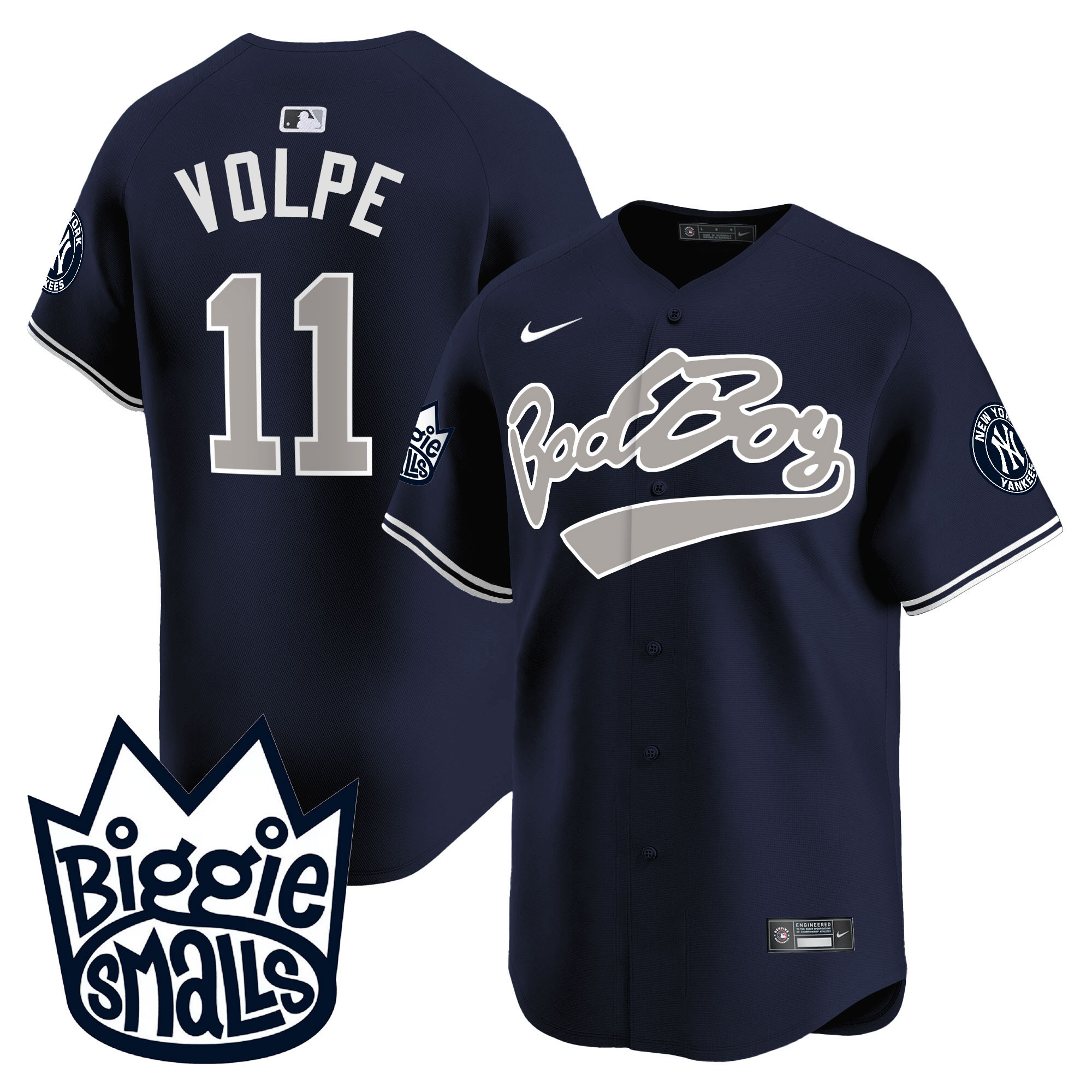 Anthony Volpe Men's New York Yankees Biggie Smalls Vapor Premier Limited Alternate Jersey - All Stitched