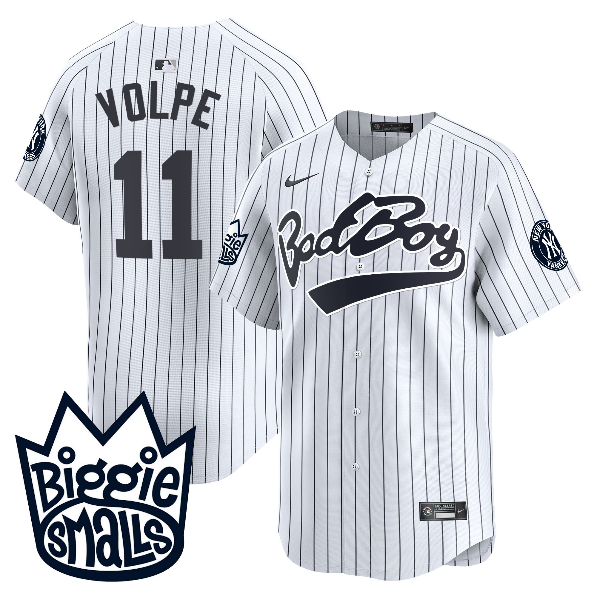 Anthony Volpe Men's New York Yankees Biggie Smalls Vapor Premier Limited White Jersey - All Stitched