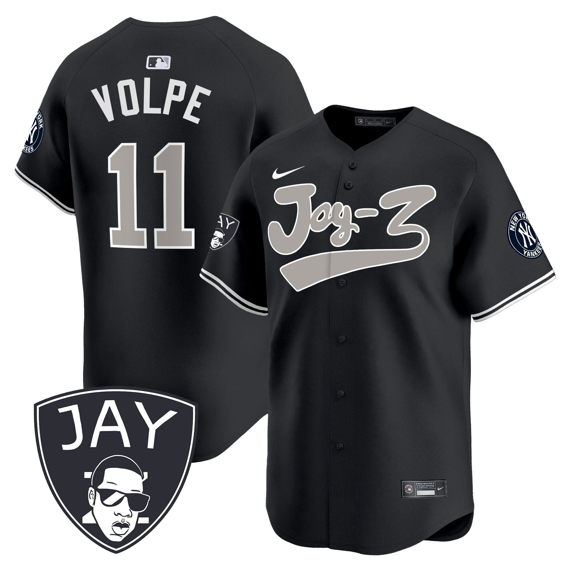 Anthony Volpe Men's New York Yankees Jay-Z Vapor Premier Limited V2 Black Jersey - All Stitched