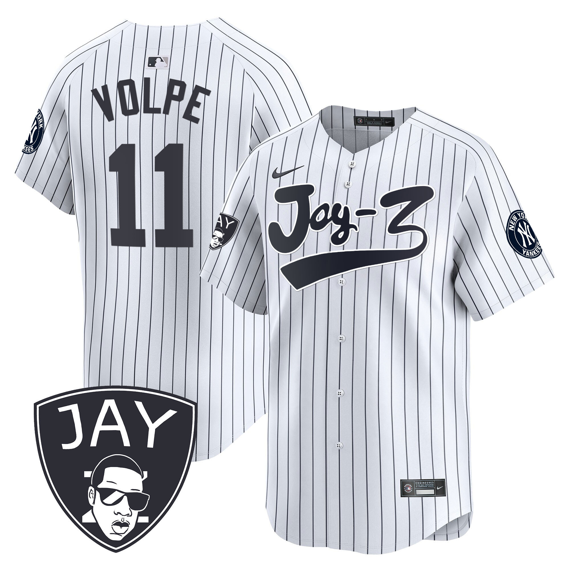 Anthony Volpe Men's New York Yankees Jay-Z Vapor Premier Limited V2 White Jersey - All Stitched