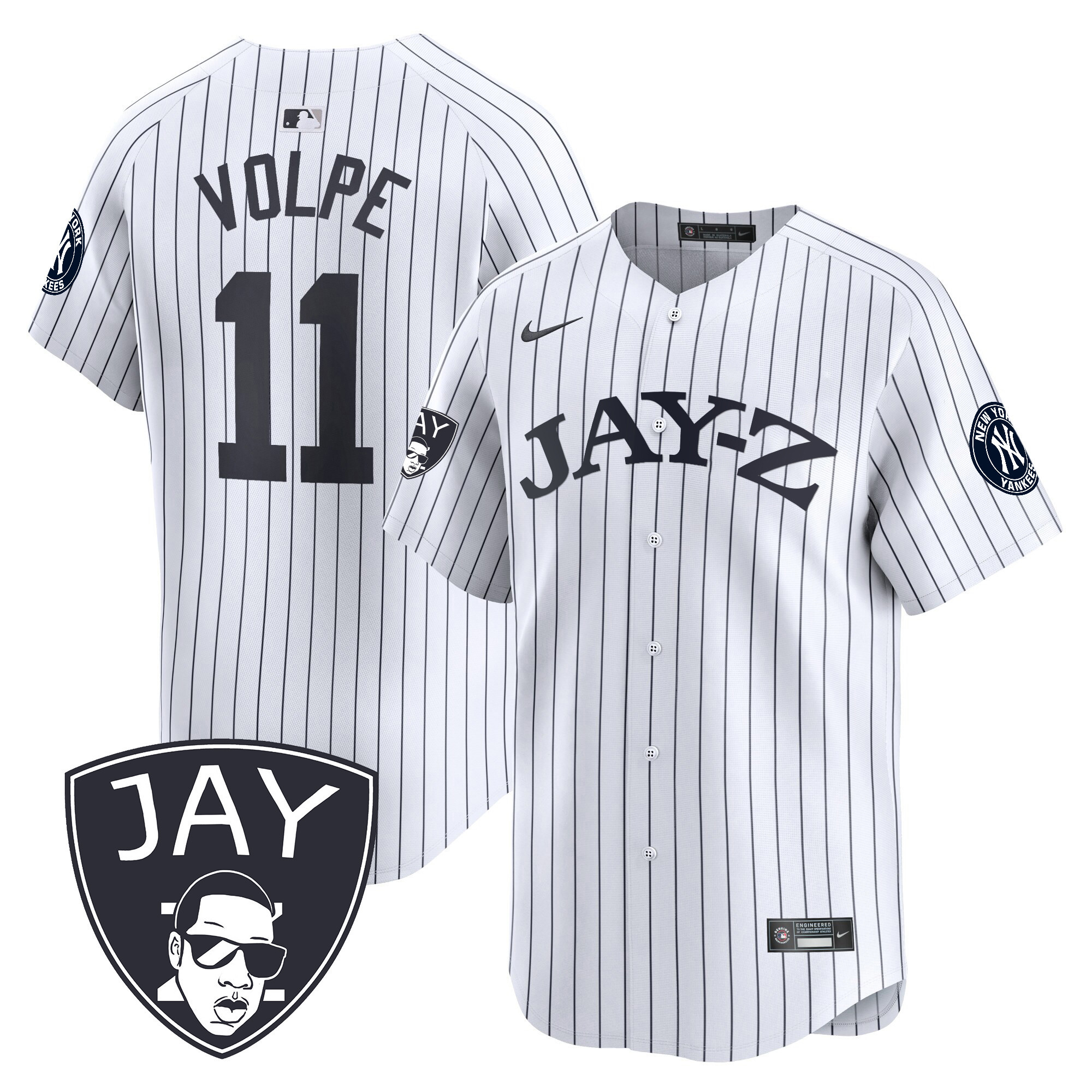 Anthony Volpe Men's New York Yankees Jay-Z Vapor Premier Limited White Jersey - All Stitched
