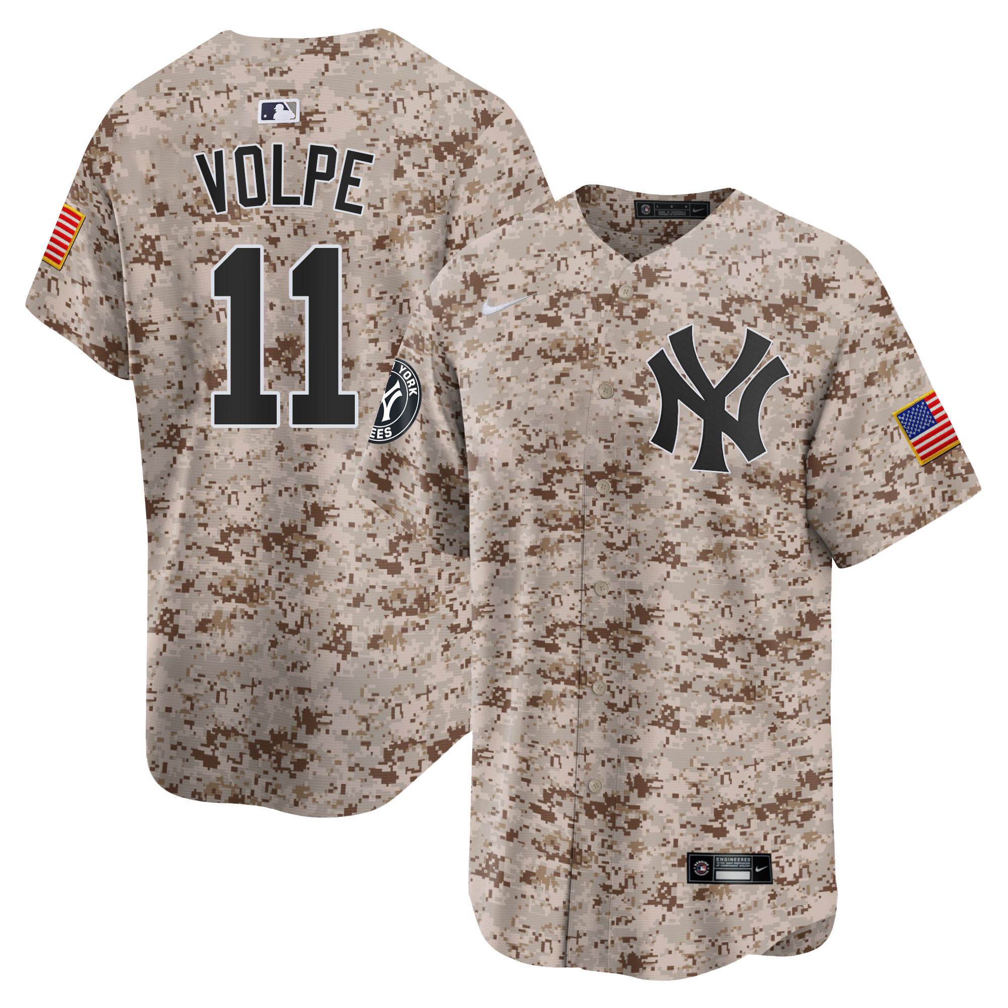 Anthony Volpe Men's New York Yankees USMC Alternate Vapor Premier Limited Desert Jersey - All Stitched