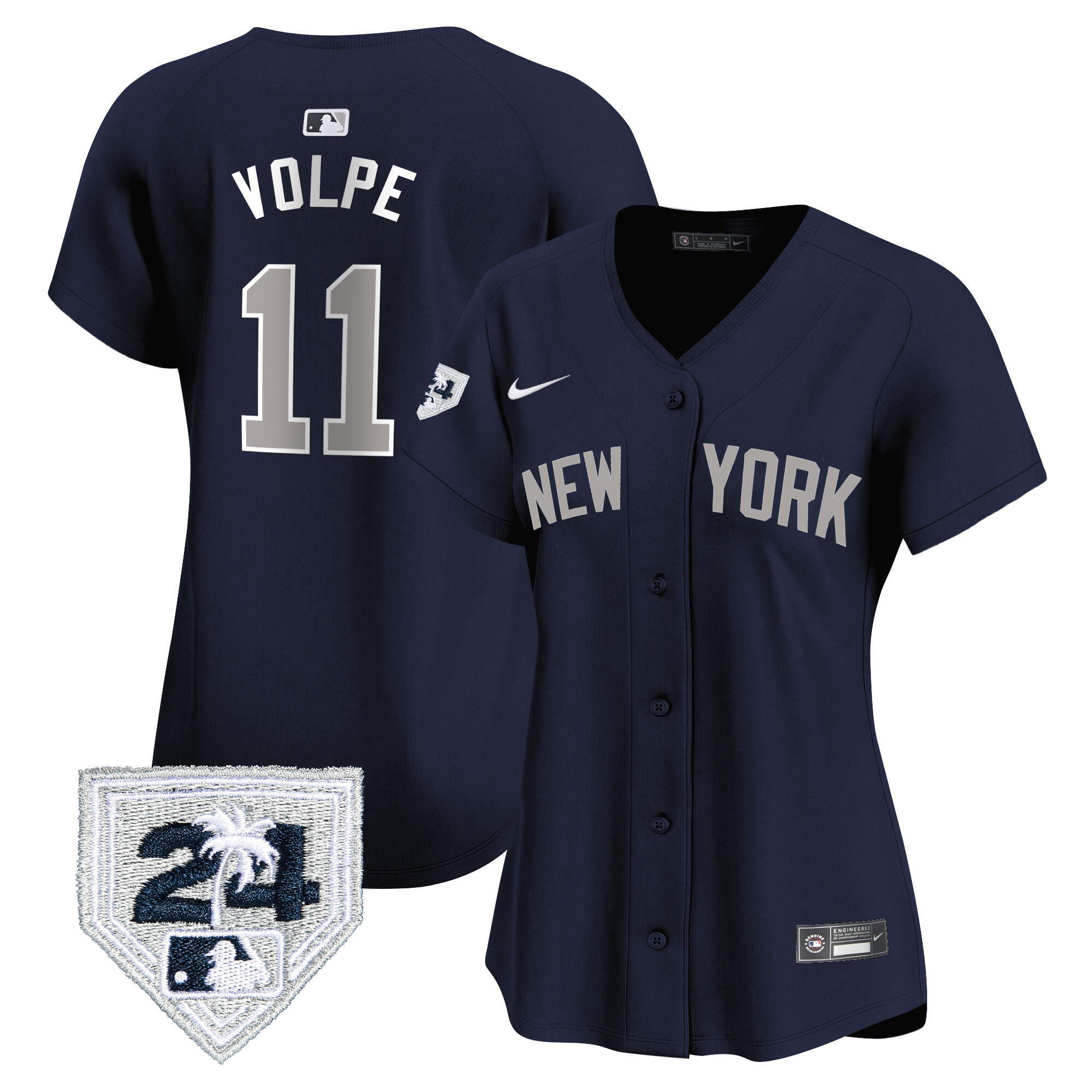 Anthony Volpe Women's New York Yankees 2024 Spring Training Patch Vapor Premier Limited Alternate Jersey - All Stitched