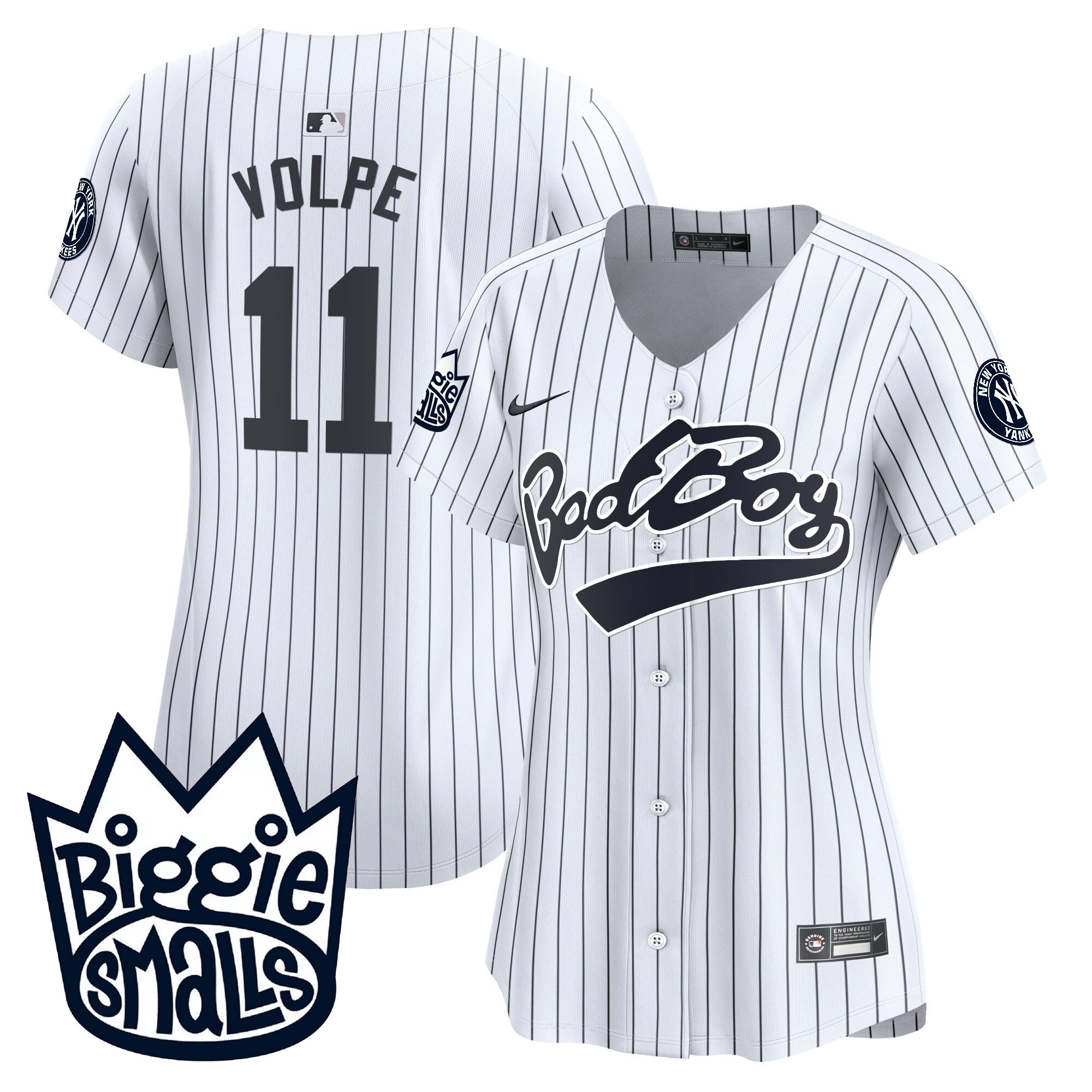 Anthony Volpe Women's New York Yankees Biggie Smalls Vapor Premier Limited White Jersey - All Stitched