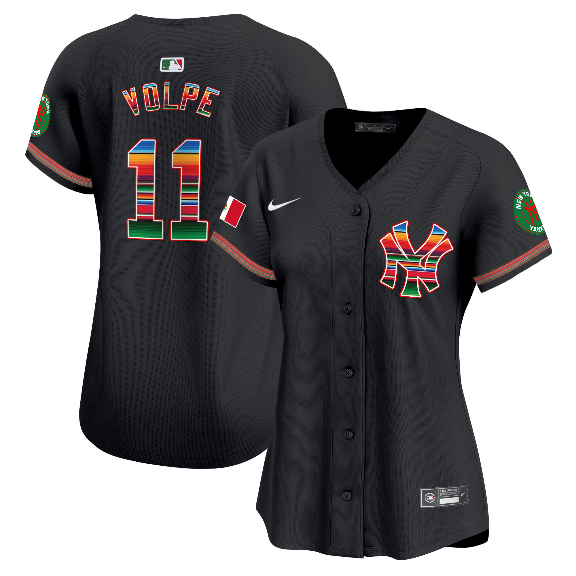 Anthony Volpe Women's New York Yankees Mexico Vapor Premier Limited Black Jersey - All Stitched