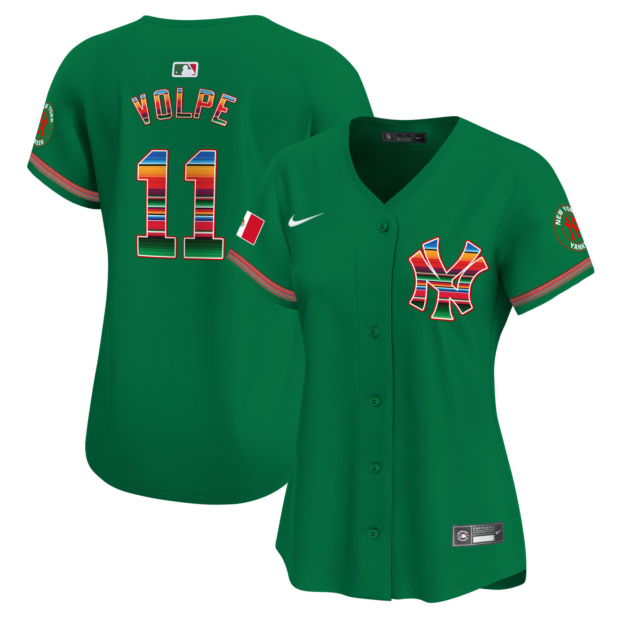 Anthony Volpe Women's New York Yankees Mexico Vapor Premier Limited Green Jersey - All Stitched