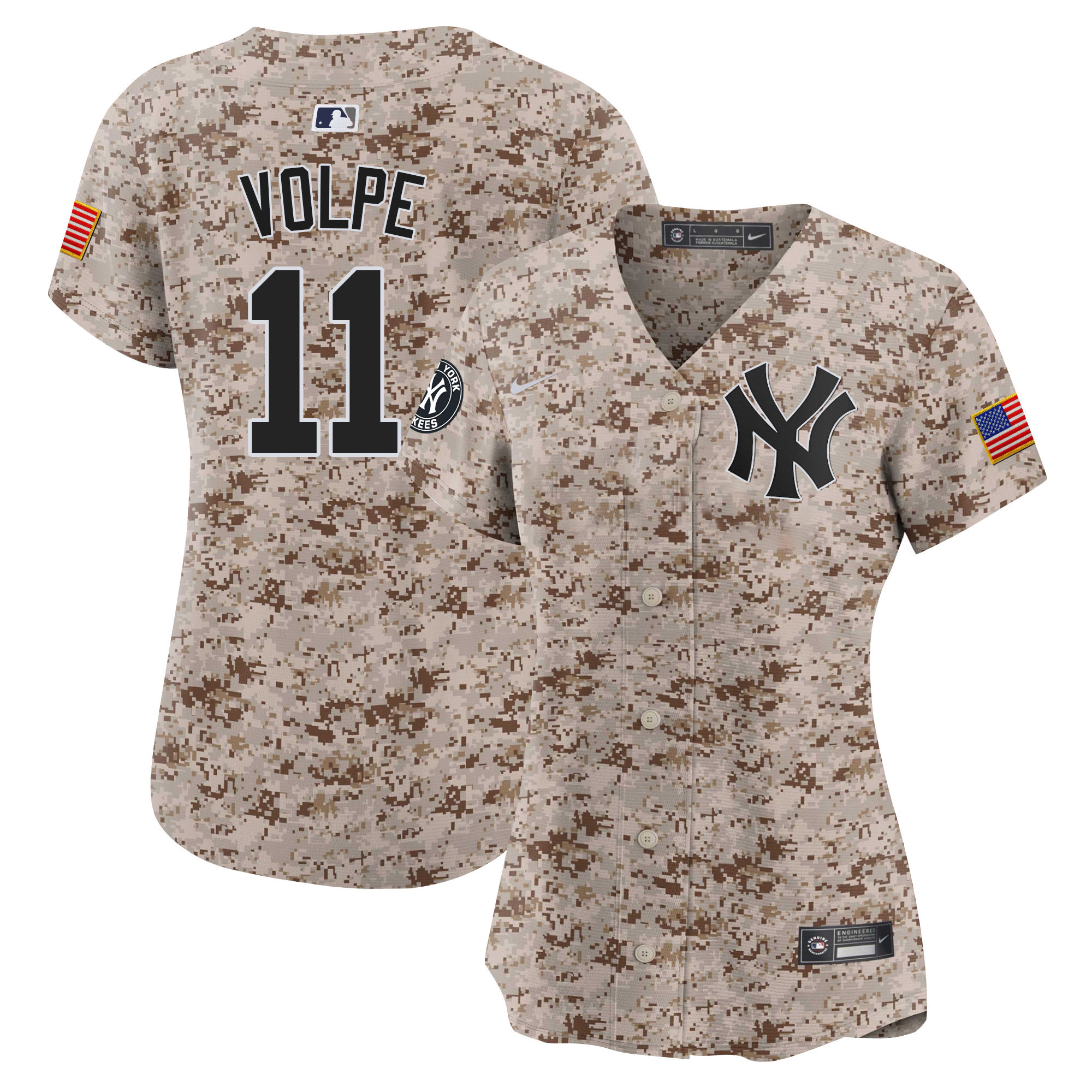 Anthony Volpe Women's New York Yankees USMC Alternate Vapor Premier Limited Desert Jersey - All Stitched