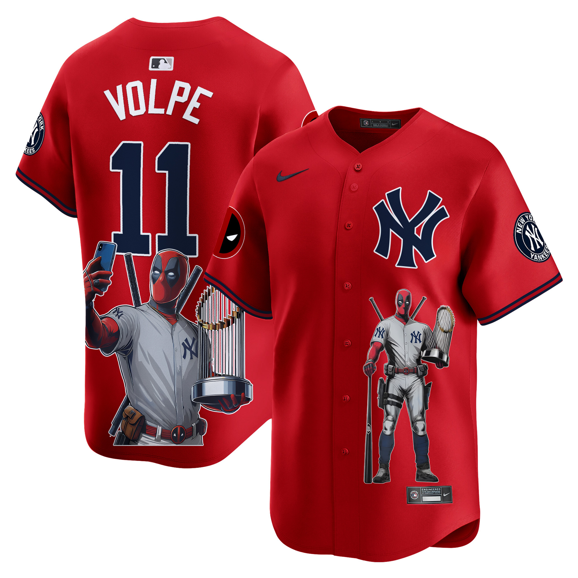 Anthony VolpeUnisex New York Yankees Deadpool Premier Limited Red Jersey - Printed