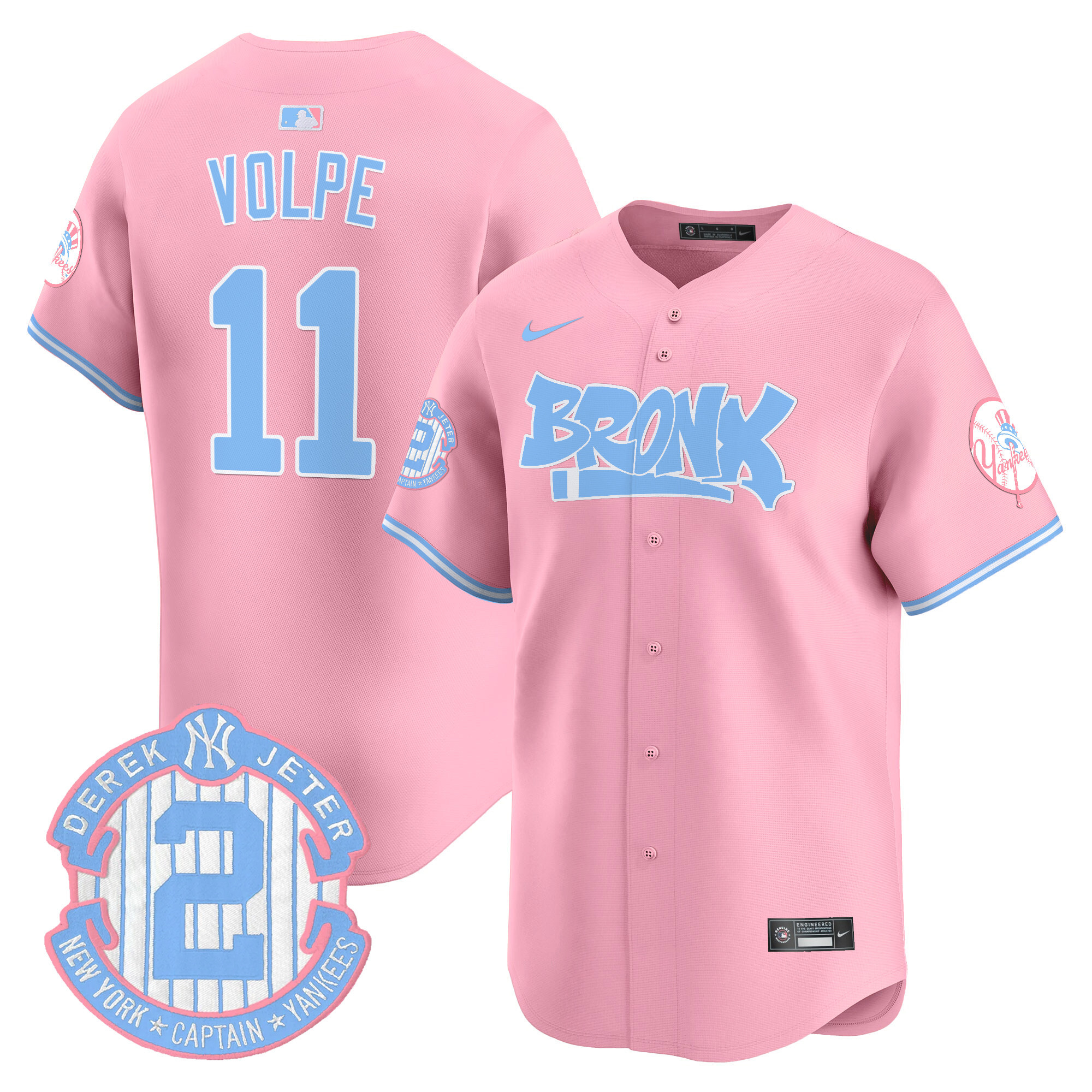 Anthony VolpeUnisex New York Yankees The Bronx Graffiti Bubblegum Pink Vapor Premier Limited Pink Jersey - All Stitched