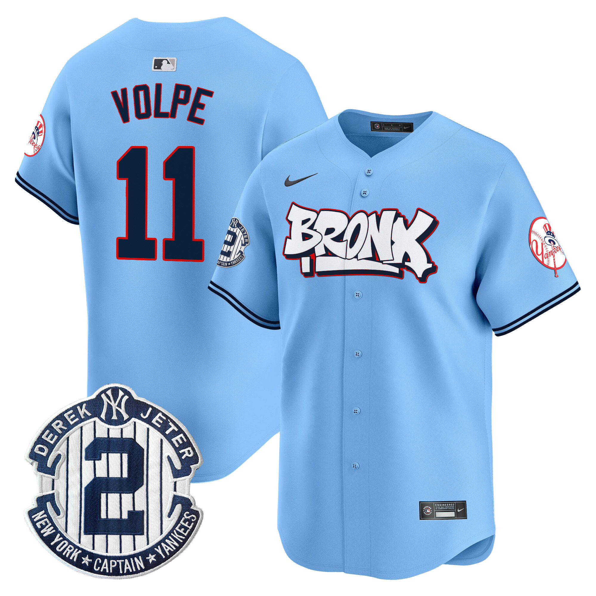 Anthony VolpeUnisex New York Yankees The Bronx Graffiti Vapor Premier Limited Blue Jersey V4 - All Stitched