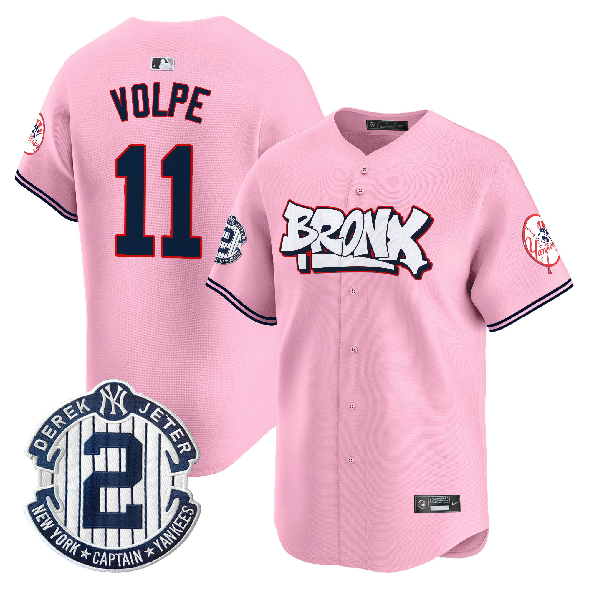 Anthony VolpeUnisex New York Yankees The Bronx Graffiti Vapor Premier Limited Pink Jersey V4 - All Stitched