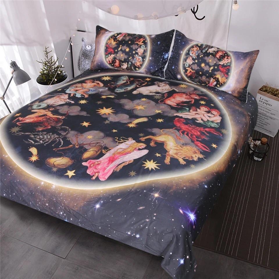 Antique Asian Celestial 3D Customized Duvet Cover Bedding Set