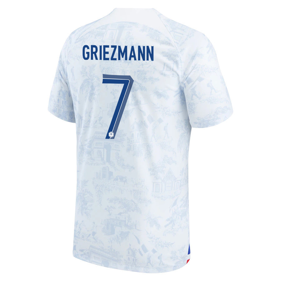 Antoine Griezmann 7 FIFA World Cup Qatar 2022 France National Team – Away Patch Soccer Jersey, Men