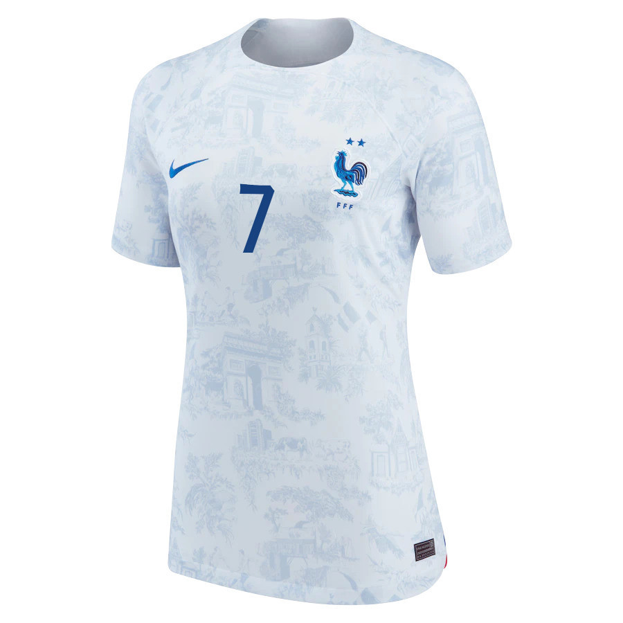 Antoine Griezmann 7 FIFA World Cup Qatar 2022 Patch France National Team – Away Women Soccer Jersey