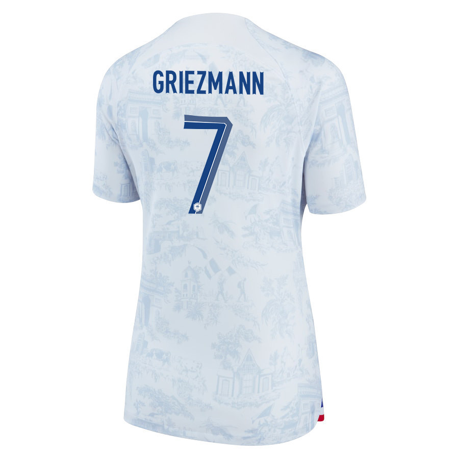 Antoine Griezmann 7 FIFA World Cup Qatar 2022 Patch France National Team – Away Women Soccer Jersey