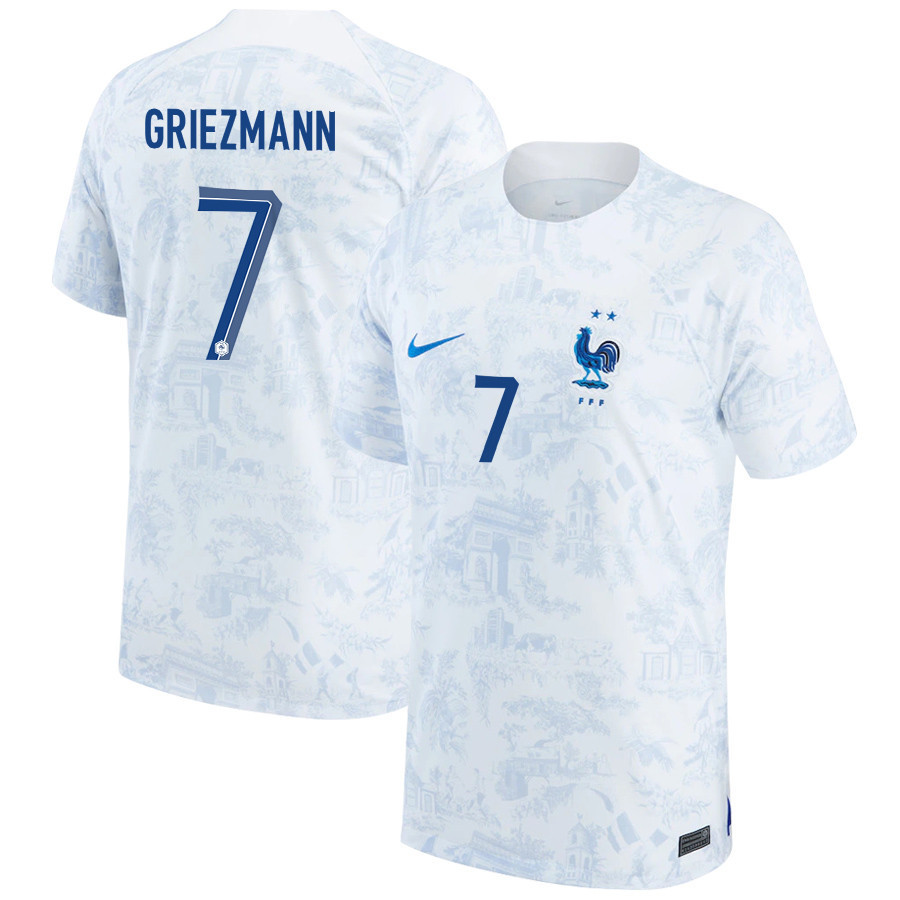 Antoine Griezmann 7 France National Team 2022-23 Qatar World Cup – Away Soccer Jersey