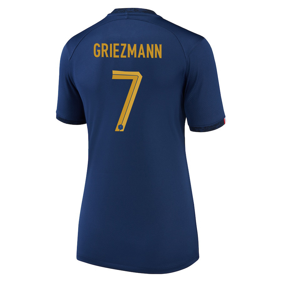 Antoine Griezmann 7 France National Team 2022-23 Qatar World Cup – Home Women Soccer Jersey, Midnight Navy