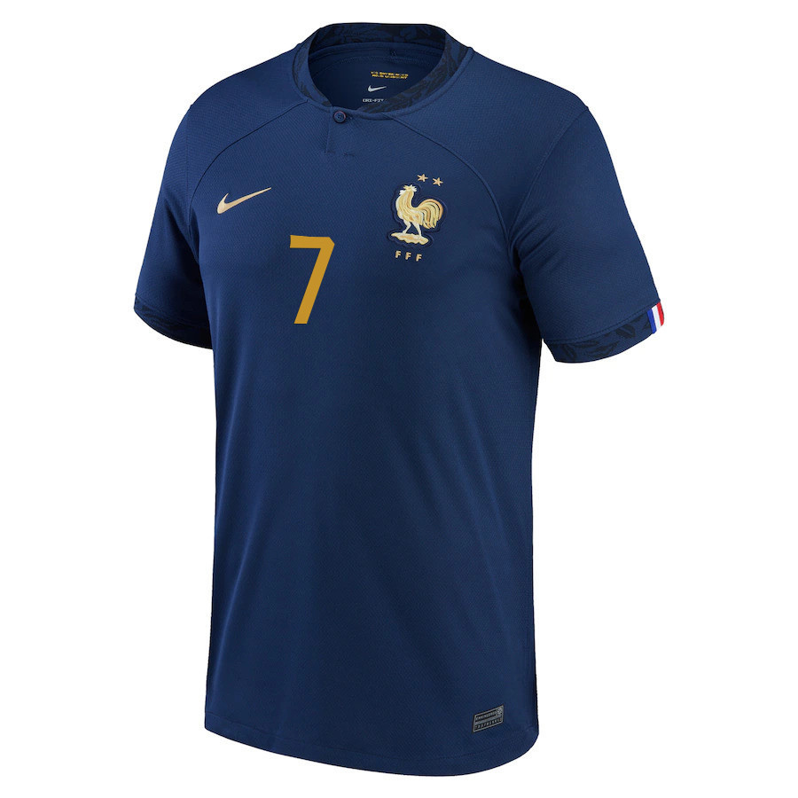 Antoine Griezmann 7 France National Team 2022-23 Qatar World Cup Home Soccer Jersey- Midnight Navy
