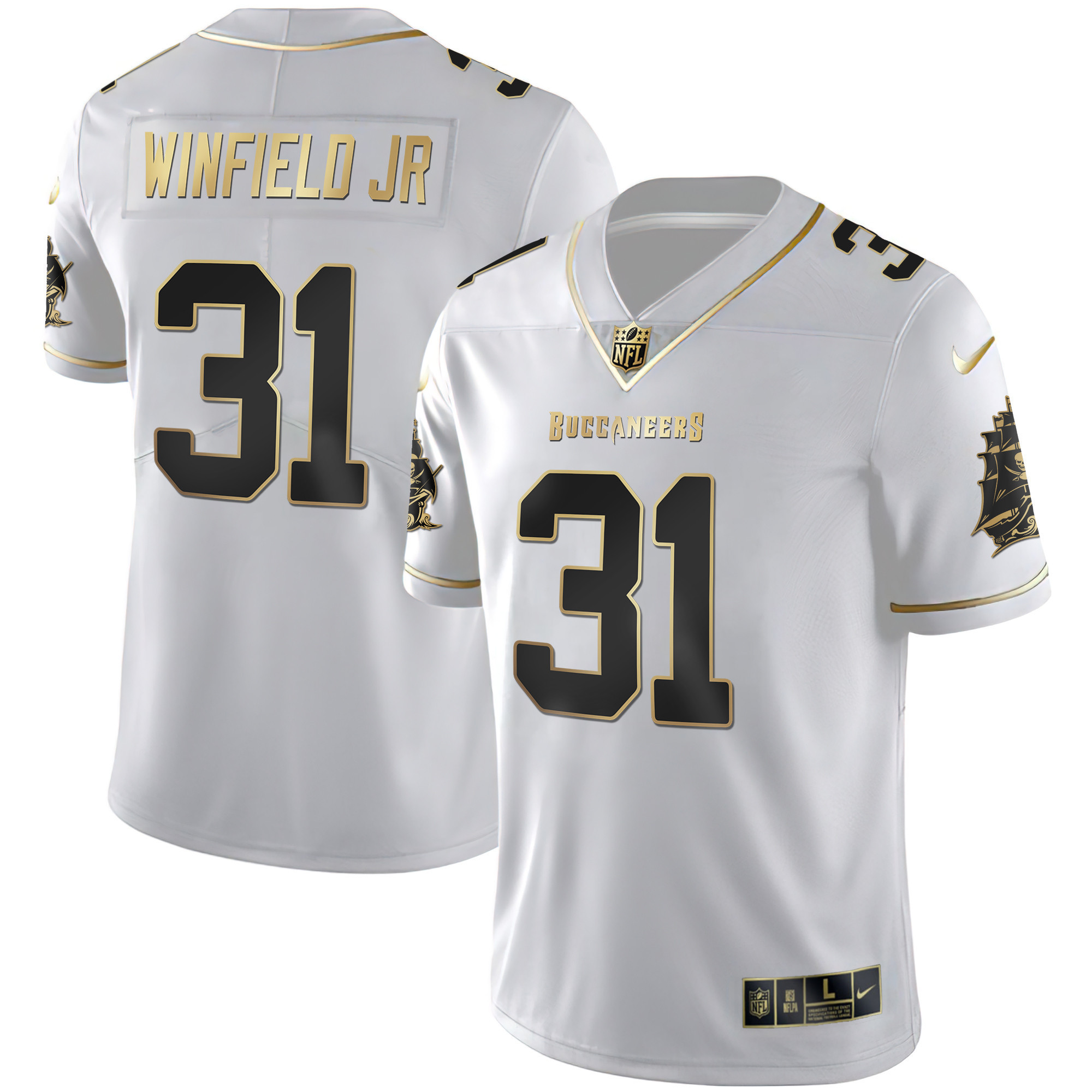 Antoine Winfield Jr. Men's Tampa Bay Buccaneers Gold Vapor White Gold Jersey - All Stitched 