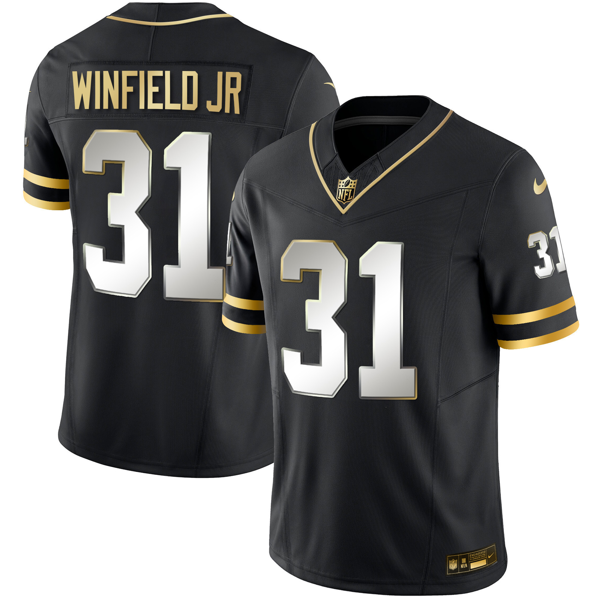 Antoine Winfield Jr. Men's Tampa Bay Buccaneers Throwback & Gold Limited Black Limited Jersey - All Stitched 